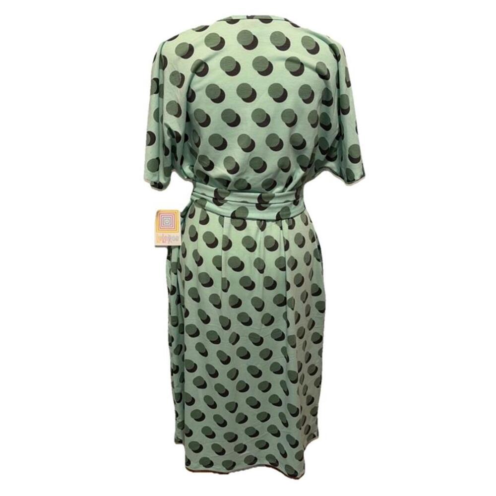 NWT LuLaRoe Marly Light Green Polka Dot SS Dress With Poclets Size XL (W 18-20) - Picture 4 of 8